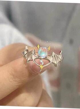 Rings Vintage Moonstone Ring Womens覆古月光石戒指开口可调节