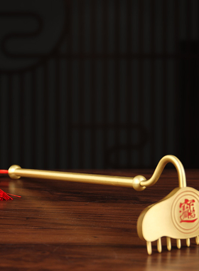 速发铜九齿钉耙摆件中创摆饰件式意纯铜工艺品猪八戒耙子