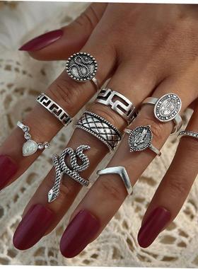 Finger Rings Set Women Knuckle Rings Female Jewelry 戒指组套