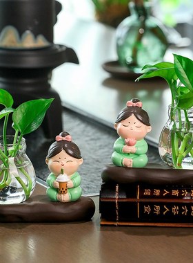 速发个性创意唐小圆花瓶客厅水花小摆件器皿水意植物绿萝插培创养