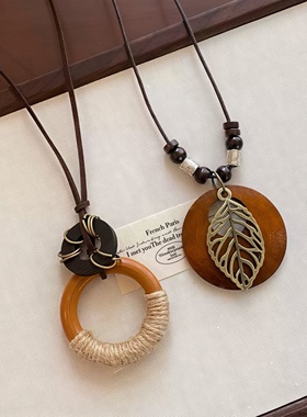 波西米亚复古民族风圆环编织项链