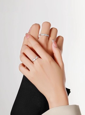 猫鱼之恋情侣戒指女荧光百搭简约高级感对戒小众时尚小清新指环潮