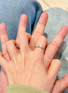 天使之翼情侣对戒ins小众设计高级感夜光戒指情人节送男女友礼物