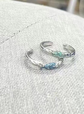 奔赴山海情侣戒指ins小众设计高级感开口可调节食指戒闺蜜对戒