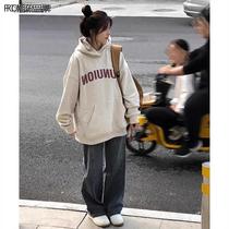 Port Wind Chic Tide Card Alphabet with Cap Necrotic Clothing Lady Autumn Winter Thin Thick Loose Original Juku Nature Casual 100 Hitch Coat
