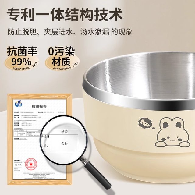 Thickened double-layer thermally insulated stainless steel bowl
