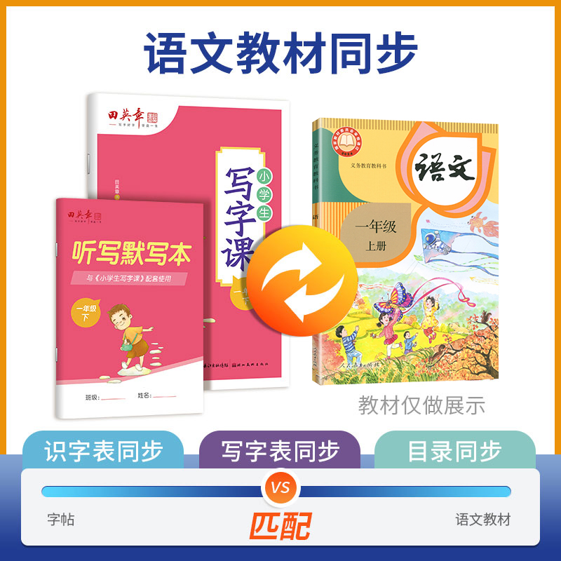 田英章小学生同步字帖一二年级上册人教版课本同步写字课三四五六年级下册语文生字描红笔画笔顺硬笔书法每日一练小学生楷书练字帖