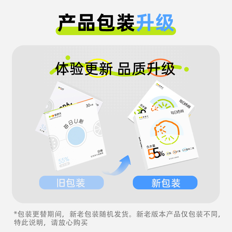 抢付尾款】欧舒天每日U新38%黄金含水近视隐形眼镜日抛30*2 - 图0