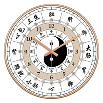Sub-afternoon flow Note Clocks Traditional Chinese Medicine Health Care Home Clock midnight Mute Living Room 24 Hours Beauty Salon hanging bell