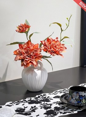 仿真大洋牡丹陶瓷花瓶装饰摆件