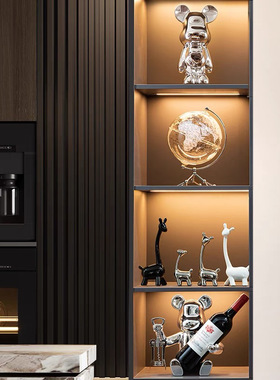 创意小鹿一家陶瓷装饰品摆件高级感小众客厅电视柜酒柜轻奢摆件