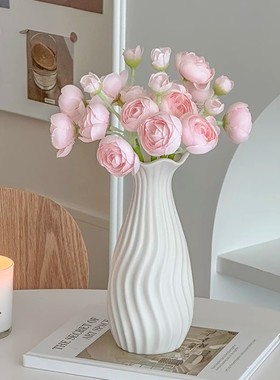 仿真花高档装饰花卉陶瓷花瓶摆件