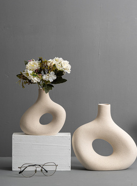 素烧陶瓷花瓶水培插花器装饰摆件