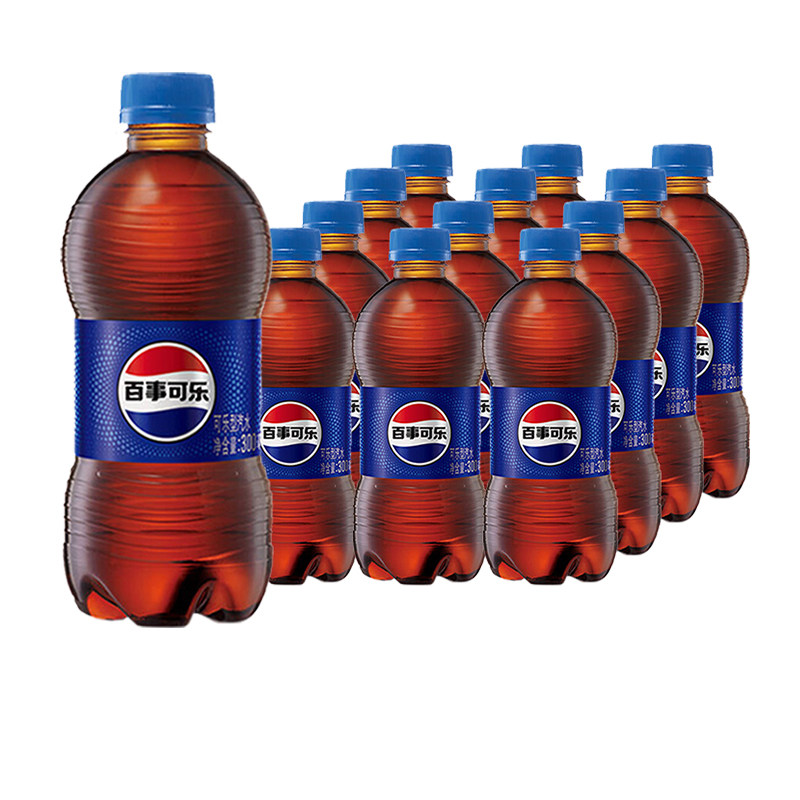 百事可乐原味碳酸汽水300mL*24瓶 小瓶装饮料饮品小可乐饮品,淘宝优惠券,粉丝福利购,淘宝优惠卷