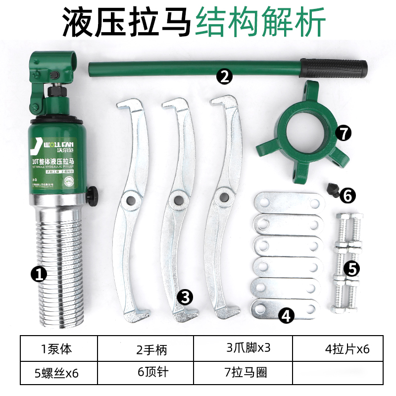 工业级液压拉马三爪万能轴承拆卸工具二抓拉码拔轮器50T10T取出器-图2