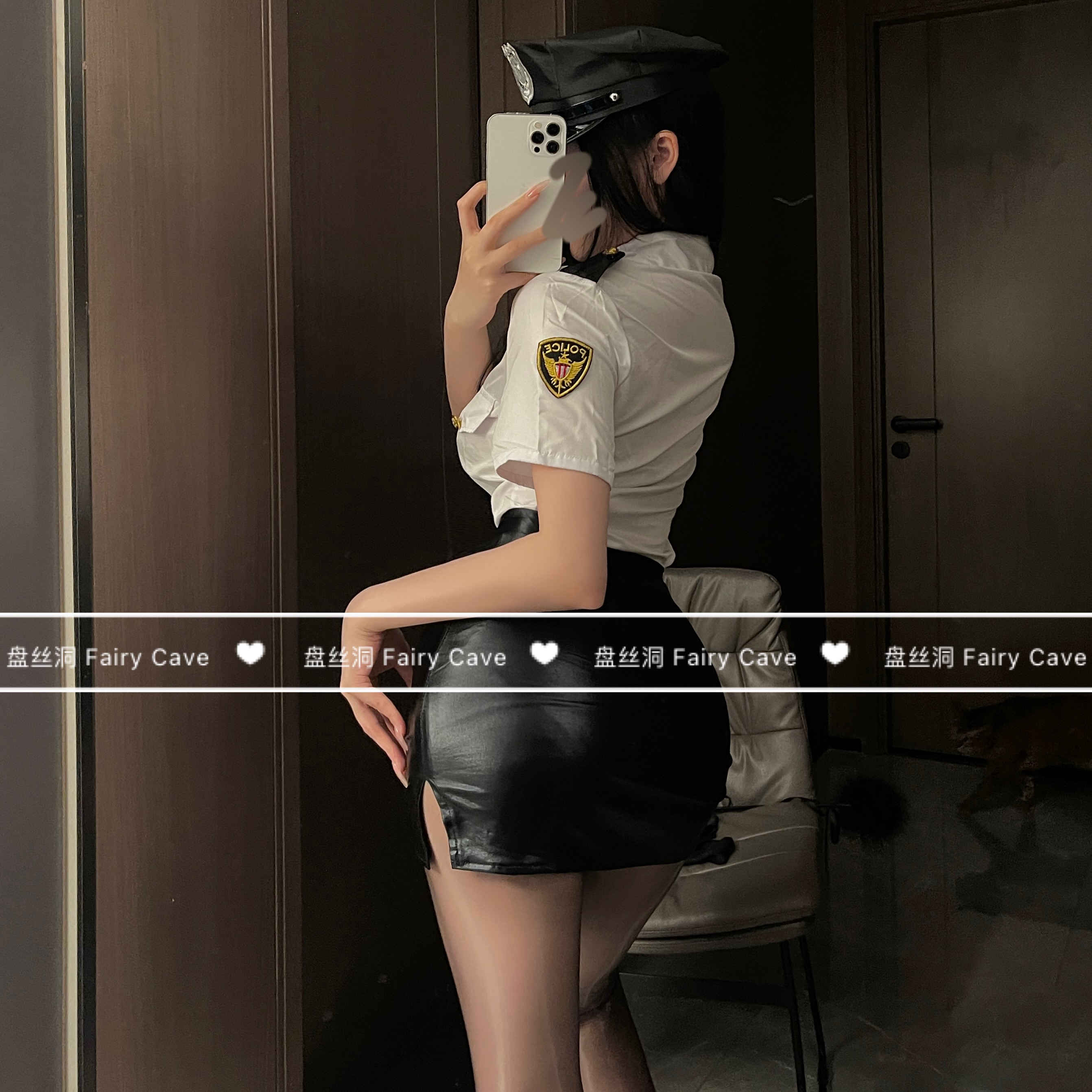 盘丝洞Fairy Cave cos女警制服修身显瘦包臀裙性感内衣御姐女套装-图3