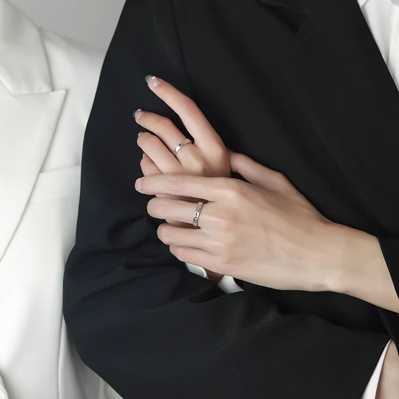 纪诗顿GVSEDUN冰川情侣对戒纯银一对男女戒指小众设计送女友礼物 - 图2