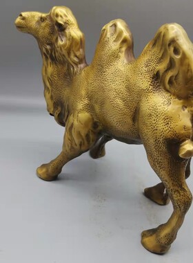 新品纯铜双峰沙漠骆驼摆s件黄铜骆驼客厅玄关家居装饰工艺品桌面