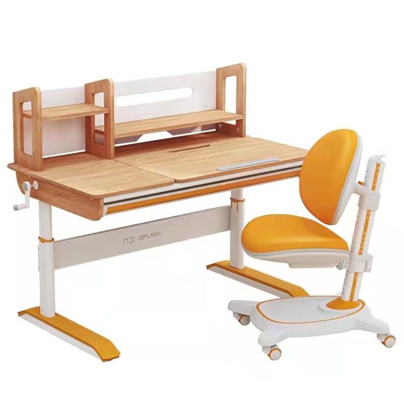 极速几否橡胶木纯实木儿童学习桌F升降书桌1.2米大尺寸橙色,淘宝优惠券,粉丝福利购,淘宝优惠卷