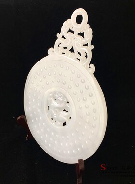 新品天然玉雕福摆件家居装饰品玉貔貅平安扣摆件玄关客Y厅装饰品