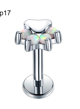 新品1PC Steel Opal Ear Cartilage Tragus Daith RHelix Clicker