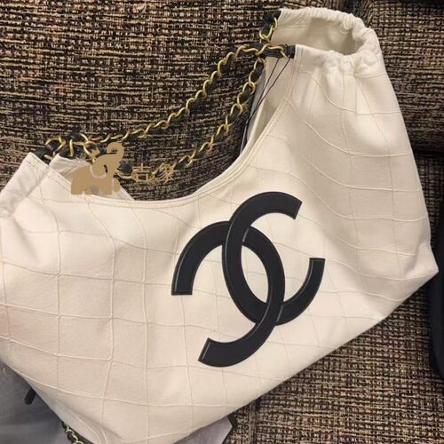 Chanel/香奈儿26M新款女包黑色大双C菱格纹tote托特包腋下包 - 图1