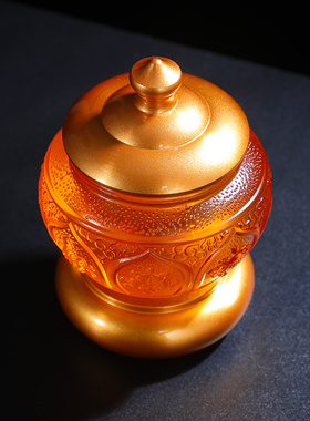 速发音璃圣水杯供佛杯家用观琉宝瓶水八供佛莲花净水杯杯吉祥贡杯