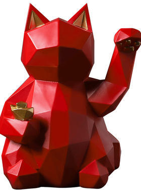 速发创意招办猫几何小饰件柜台店铺奶茶店咖啡店餐厅开业装摆品财