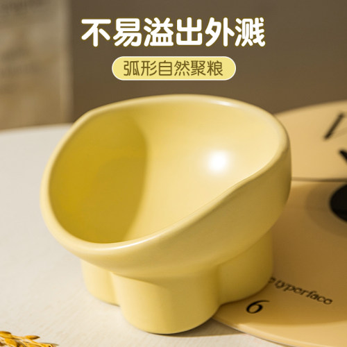 猫碗陶瓷猫粮碗狗碗食盆猫咪饭碗保护颈椎大口径水碗斜口碗防打翻 - 图2