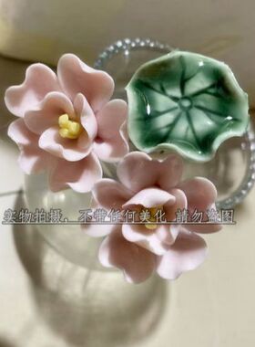 仿真荷花景德镇陶瓷手工