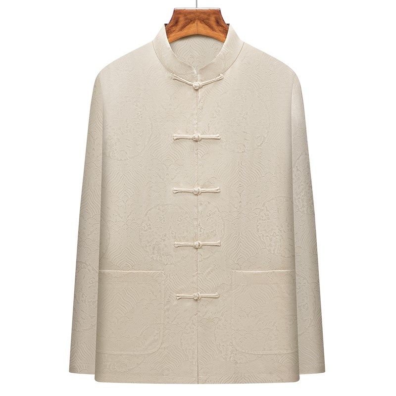 男士唐装衬衫春秋长袖上衣爸爸爷爷中老年人中式男装中国风打底衫,淘宝优惠券,粉丝福利购,淘宝优惠卷