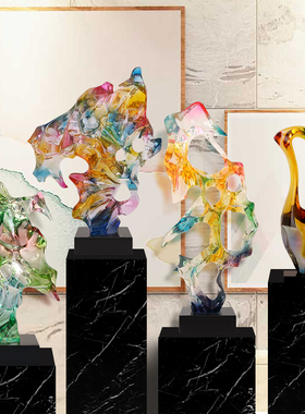 创意现代简约中式雕塑大s客厅玄关家居装饰品酒店摆件招财风水摆