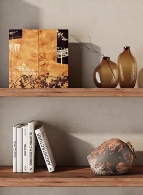 速发开寂风复古侘放格壁龛酒柜摆件式中软装饰品样板房高级感小众