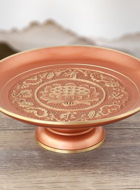速发佛前供盘用铜水果盘供佛家用供奉纯莲品花供果果盘佛桌供盘贡