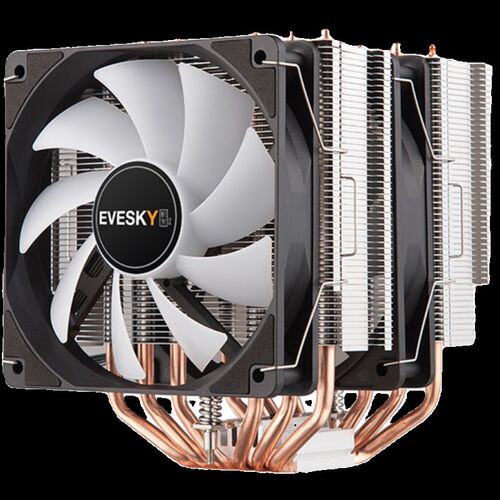 全平台六铜管双塔双风扇彩色CPU散热器大霜塔台式电竞低温易安装 - 图3