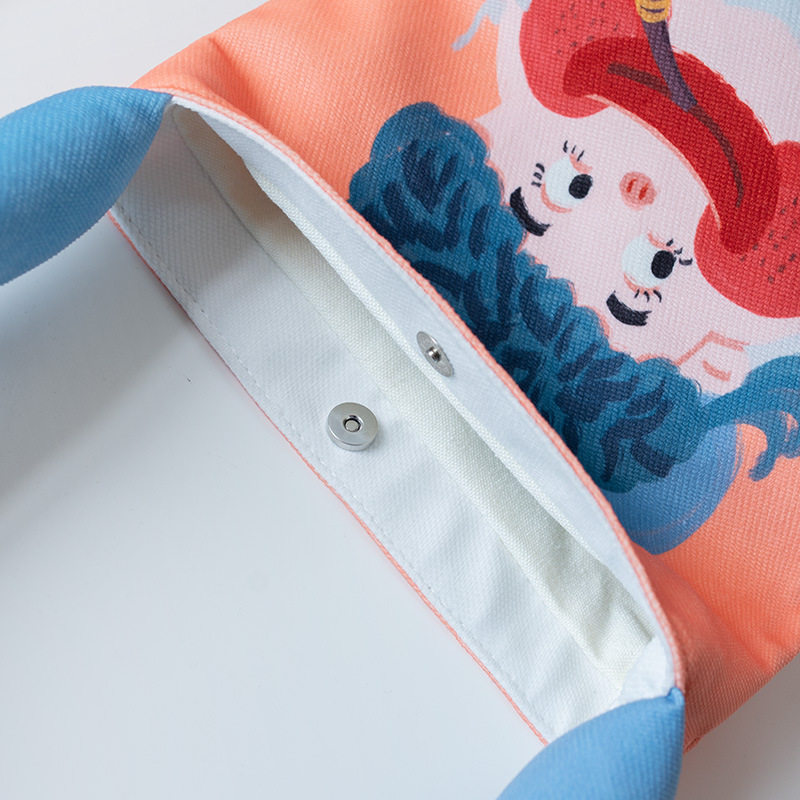 可爱卡通充棉手拎腋下包布包小众搞怪插画水桶包个性充棉肩带腋下,淘宝优惠券,粉丝福利购,淘宝优惠卷