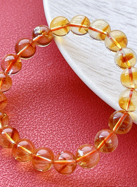 普陀山文创天然金发晶手链女男收藏级巴西猫眼钛晶手串黄水晶