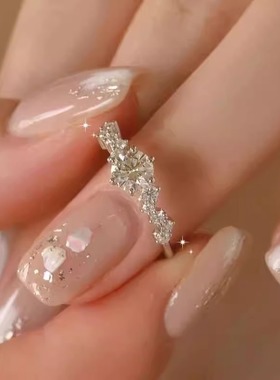 I DO铂金PT950钻戒1克拉星梦天然钻石求婚订婚结婚戒指送女友礼物