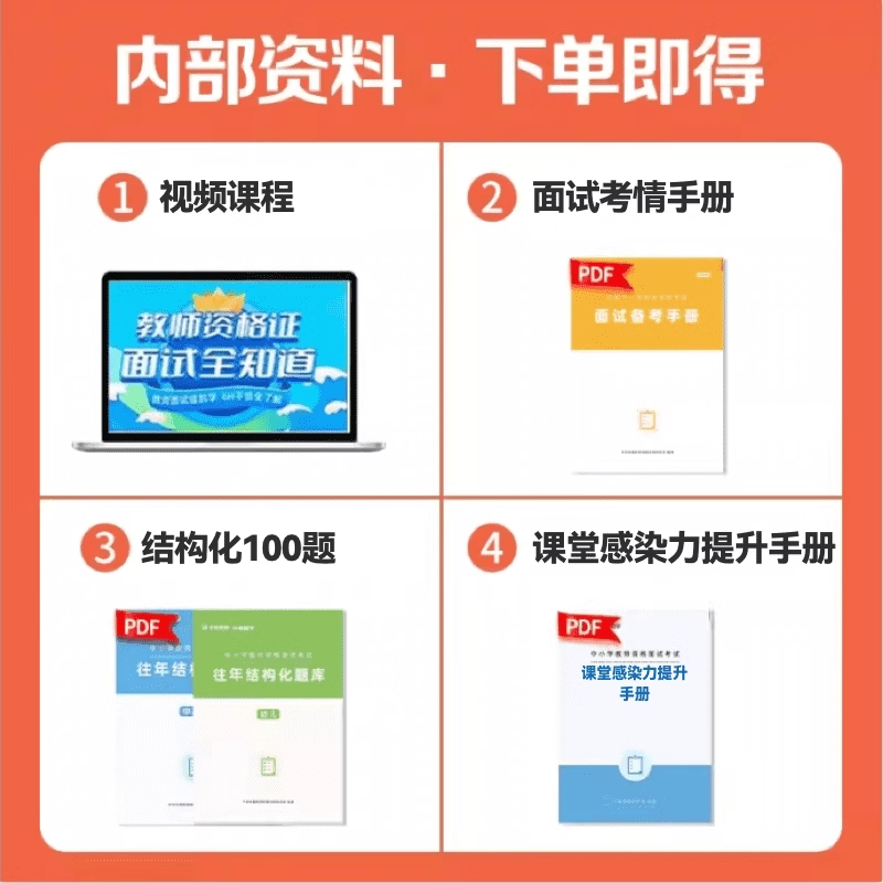 华图小学教师证资格面试通关宝典2024年数学课程逐字稿中学教资面试教材中学语文英语音乐体育美术幼儿园初高中面试结构化备课试讲 - 图0