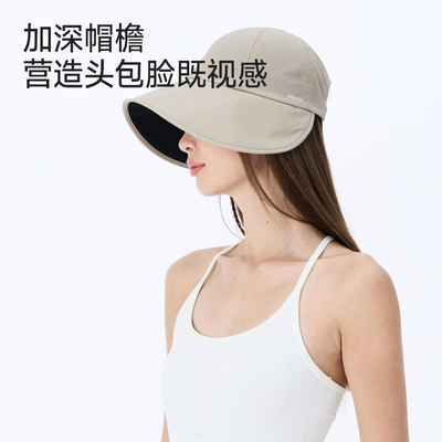 MissWiss渔夫帽丝绒黑胶防晒帽户外防紫外线遮阳帽子H