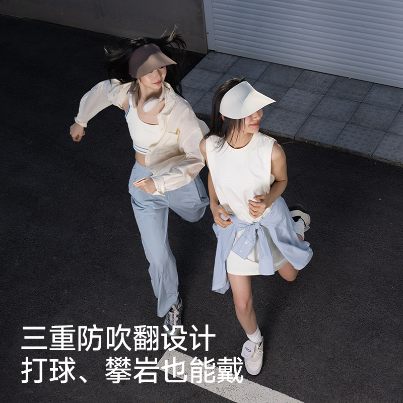 MissWiss双面防晒帽女士夏季户外防紫外线遮阳帽百搭显脸小空顶帽