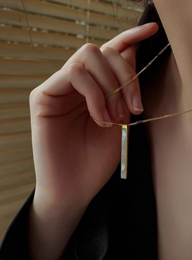 钛钢不褪色一字简约气质项链