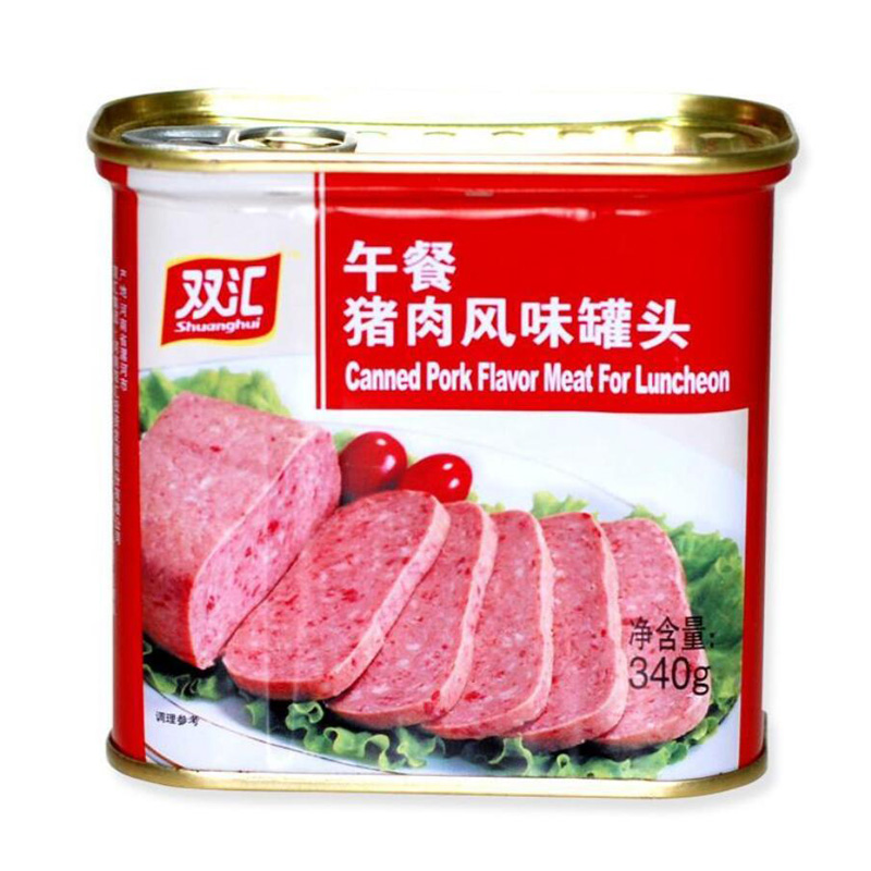 双汇午餐猪肉风味罐头340g即食熟食火腿刷火锅泡面麻辣烫烤串整箱 - 图3