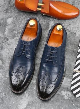 Men Leather Dress Shoes Loafers Plus Size大码男PU鞋