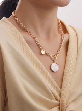 Vintage Women's Punk Gold Silver Color Alloy Necklace Fa