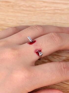 Halloween nail open ring万圣节饰品