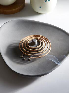 sandalwood seat bedroom floor mosquito coil tray cement tray