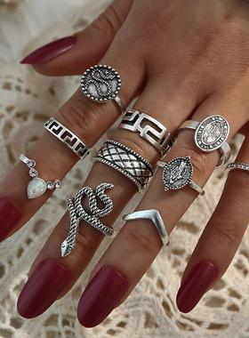 Finger Rings Set Women Knuckle Rings Female Jewelry 戒指套装