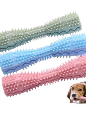 Dog Toothbrush Durable Dog Chew Toy Stick Soft Rubber Tooth