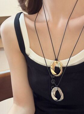 人造项链高级感女时尚港风皮绳